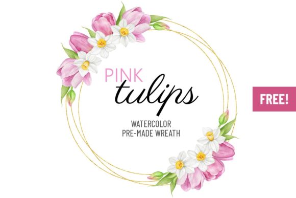 Download FREE Tulip and Daffodil Flowers Wreath - Daffodil flower Collection
