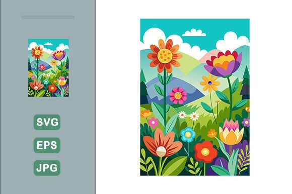 Download Colorful Flowers Landscape Background - Premium Resources
