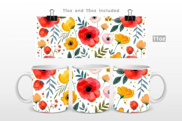 Download Colorful Flowers Spring Mug Wrap - Premium Bundle
