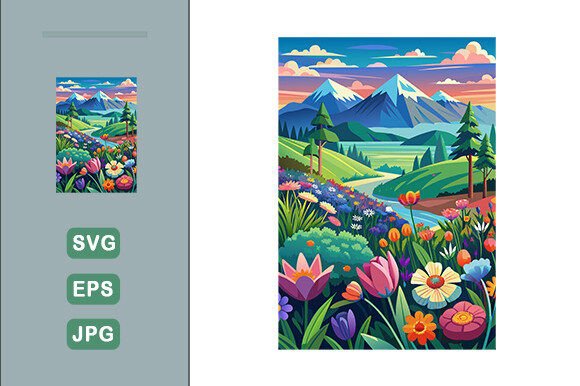 Download Colorful Flowers Landscape Background - Colorful flowers Collection