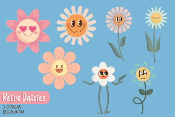 Download Retro Daisies Bundle - Daisies bundle Collection