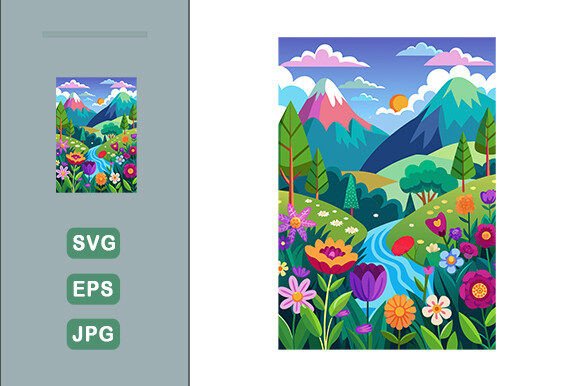 Download Colorful Flowers Landscape Background - Premium Resources