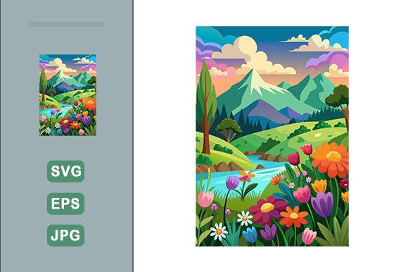 Download Colorful Flowers Landscape Background - Colorful flowers Collection