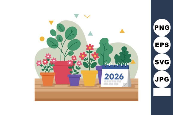 Download Potted Plants with Colorful Flowers and - Colorful flowers Collection