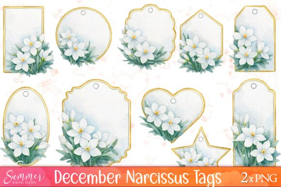 Download December Narcissus Winter Tags Clipart - Narcissus Collection