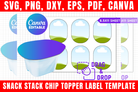 Download Snack Stack Chip Topper Label Template - Premium Bundle